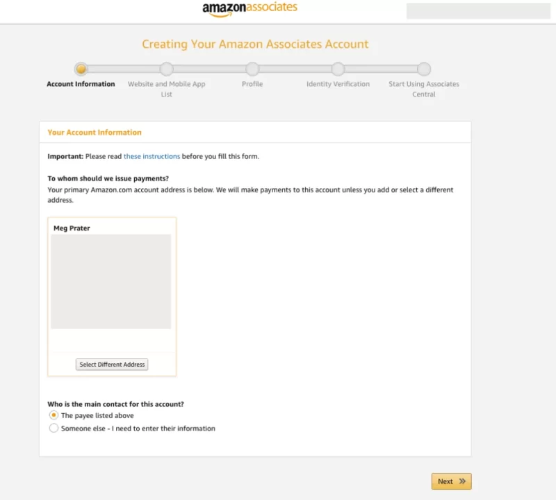 Amazon Affiliate signup