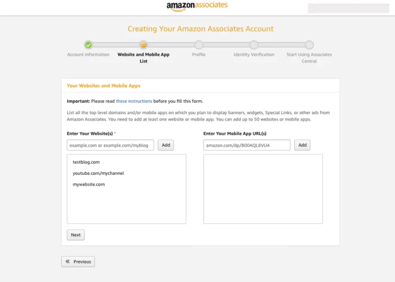 Amazon Affiliate signup-2
