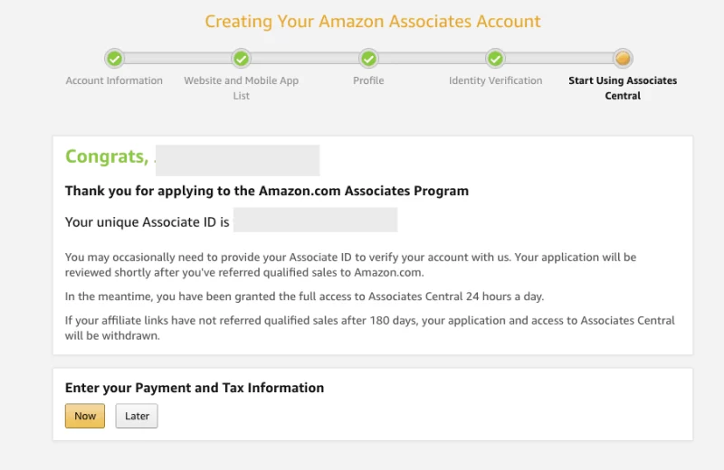 Amazon Affiliate signup-5